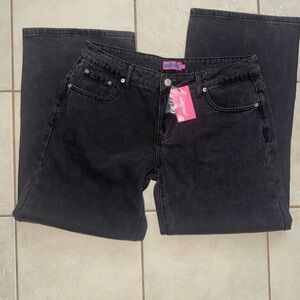 Edikted Black Wide Leg Jeans